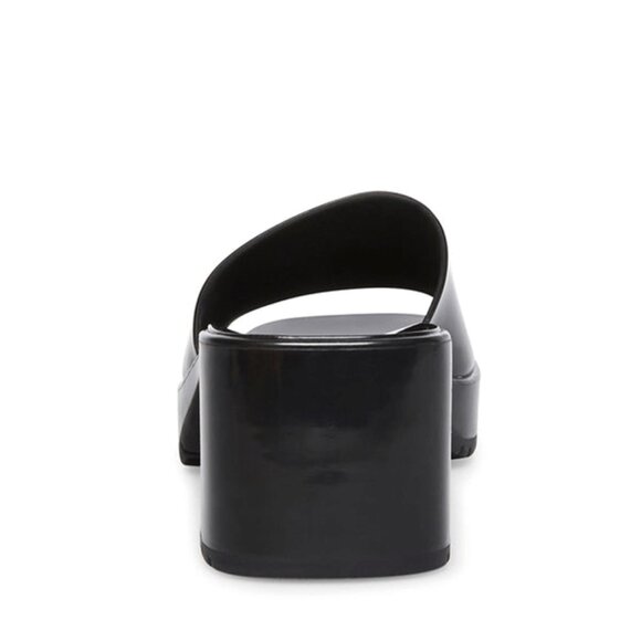 Stunning Steve Madden Harlin Black Block Slides - Picture 2 of 6